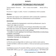 Recrutement Adjoint Technique Polyvalent